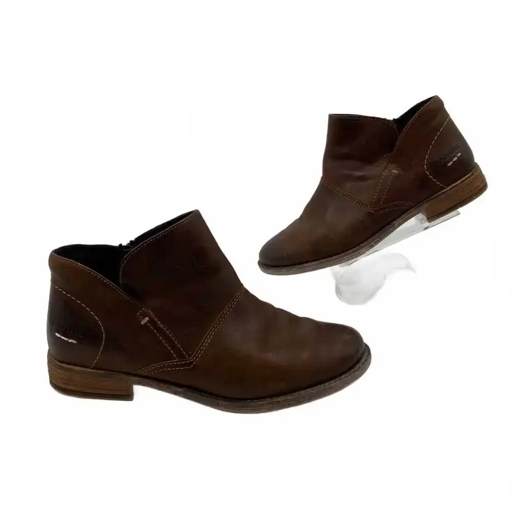 Josef Seibel Brown Leather Bootie | EU39 Regular for Women